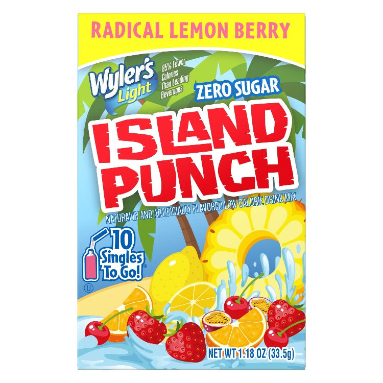 Wyler's Light Island Punch, Radical Lemon Berry, 10 CT