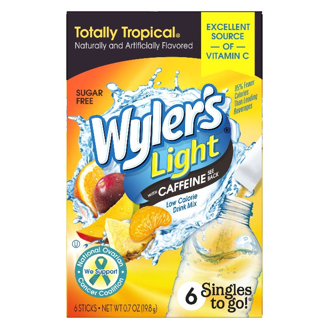 Wyler's Light Totally Tropical with Caffeine Singles To Go Drink Mix, 6 CT