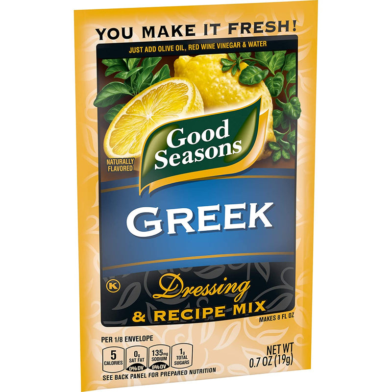 Good Seasons Greek Dressing and Recipe Mix, 0.7 OZ - Trustables