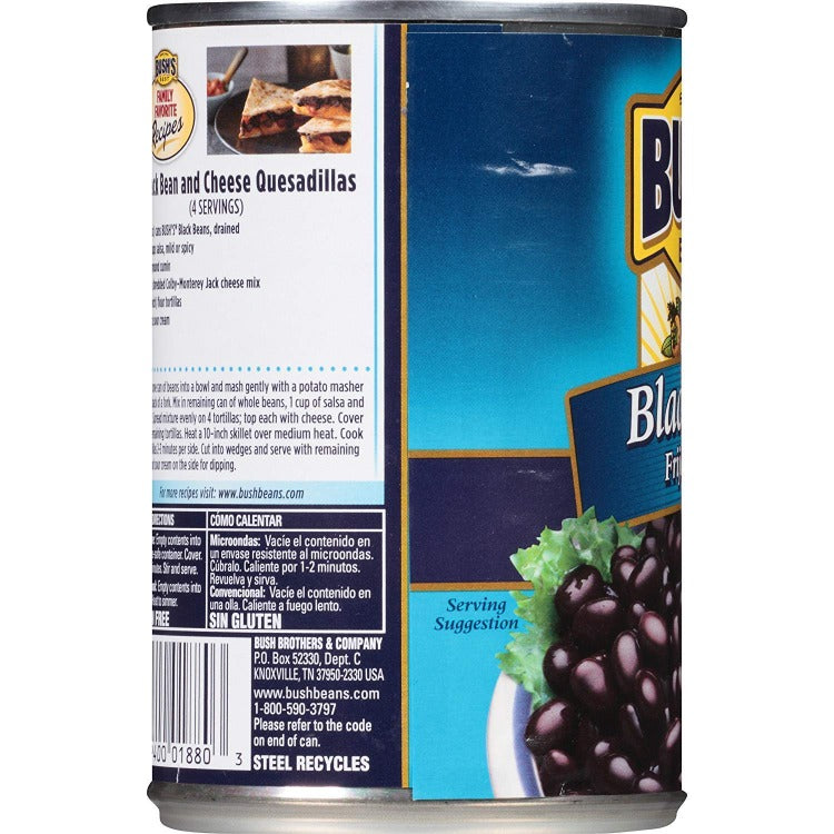 BUSH'S BEST Black Beans, 15 Ounce Can - Great for Bean Soup & Bean Dip