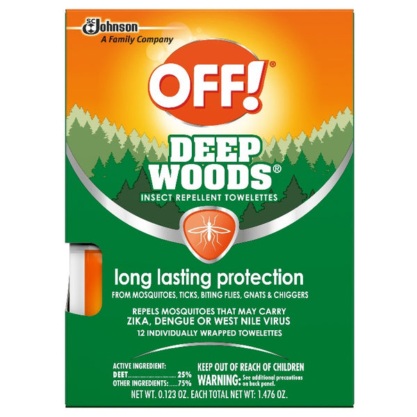 Insect repellent wipes, mosquito repellent wipes, OFF! Deep Woods Sportsmen Towelettes, mosquito repellent with deet