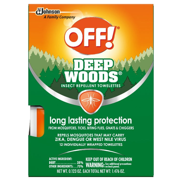 Insect repellent wipes, mosquito repellent wipes, OFF! Deep Woods Sportsmen Towelettes, mosquito repellent with deet