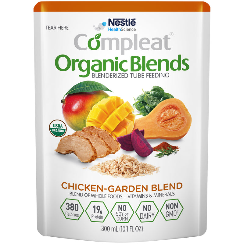 Compleat Organic Blends, Blenderized Tube Feeding, Chicken Garden Blend, 10.1 FL OZ - Trustables