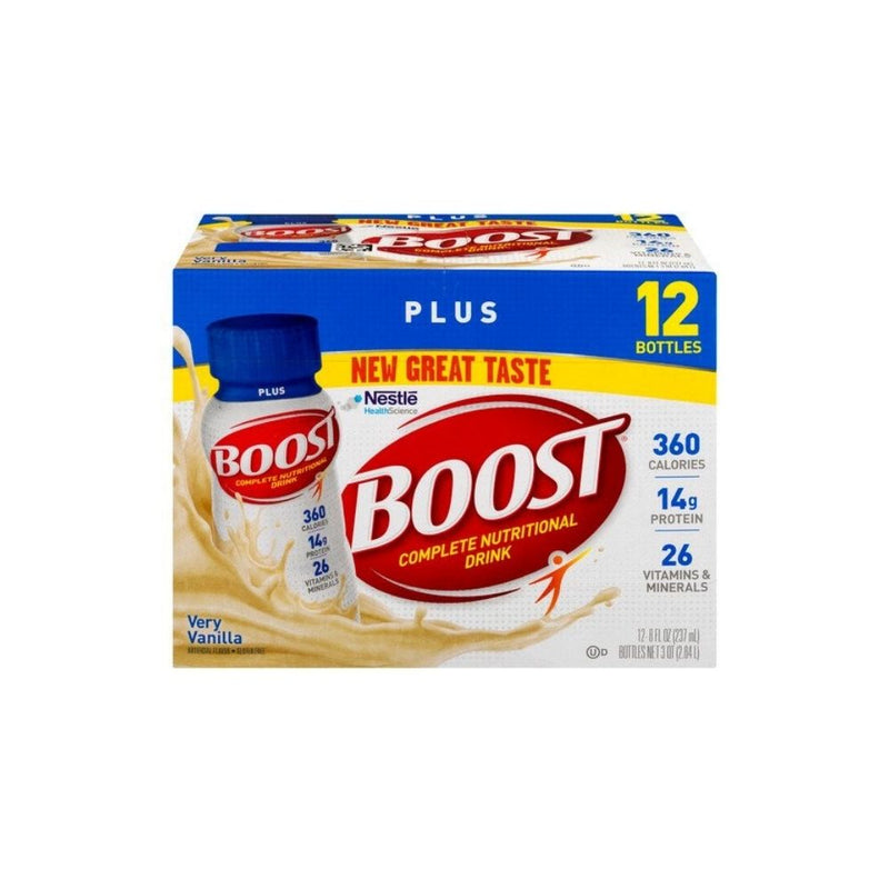 Boost Plus Complete Nutritional Drink, Very Vanilla, 8 oz, 12 CT - Trustables