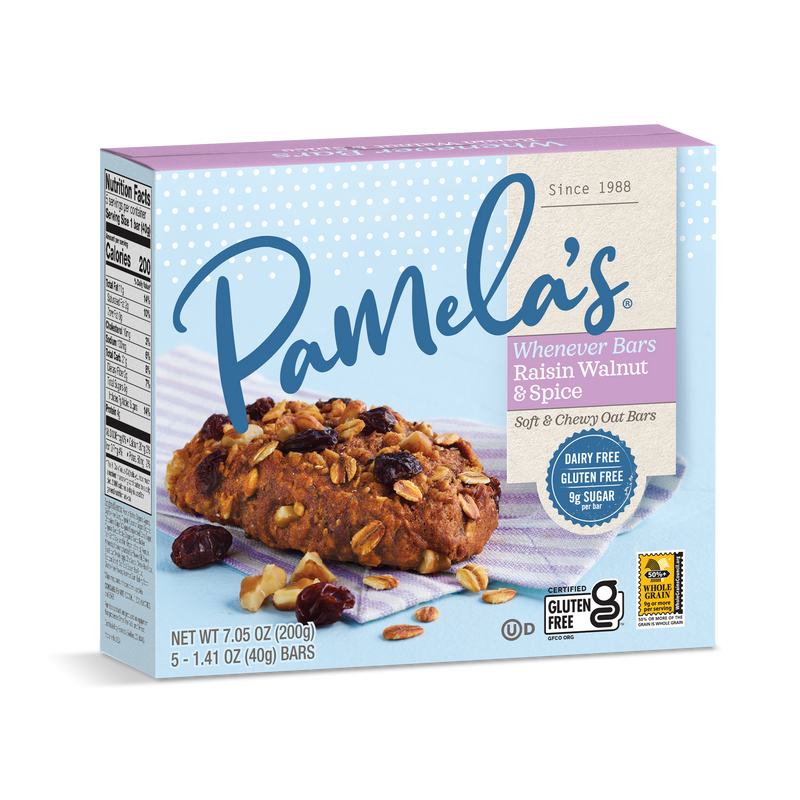 Raisin Walnut & Spice Whenever Bars, Pamela's nutrition bars Gluten-free nutrition bars