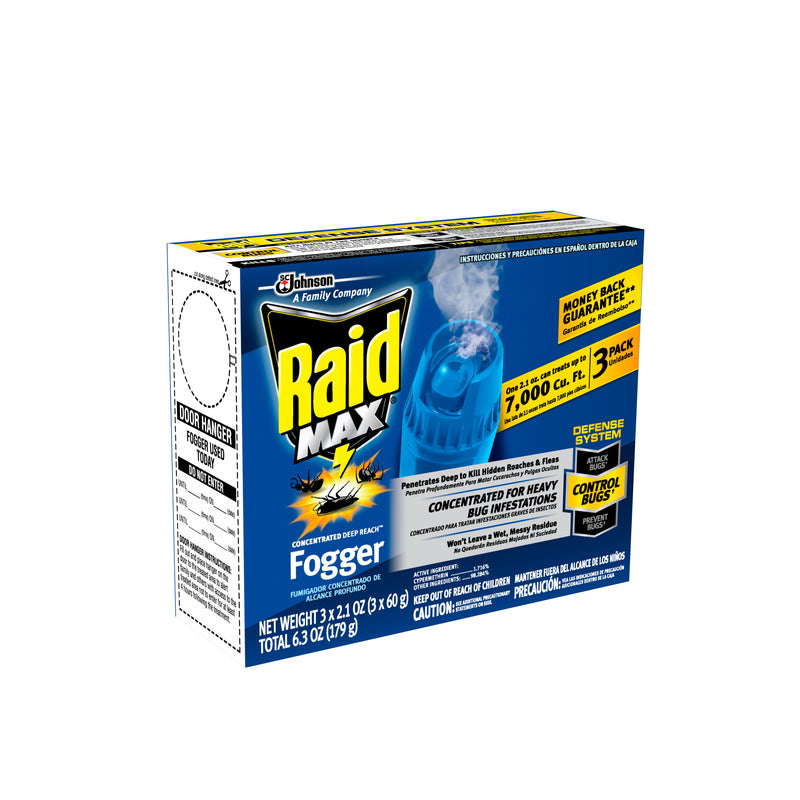 Raid Max Deep Reach Concentrated Fogger, 2.1 oz, 3 cans - Trustables