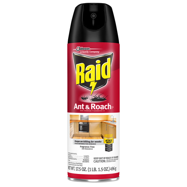 Raid Ant & Roach Killer 26, Fragrance Free, 17.5 oz - Trustables