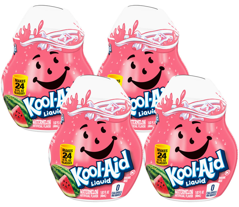 Kool-Aid Watermelon Liquid Drink Mix, 1.62 fl oz Bottle (Pack-4) - Trustables
