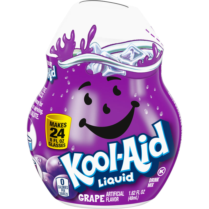 Kool-Aid Grape Liquid Drink Mix, Caffeine Free, 1.62 fl oz Bottle (Pack-4) - Trustables