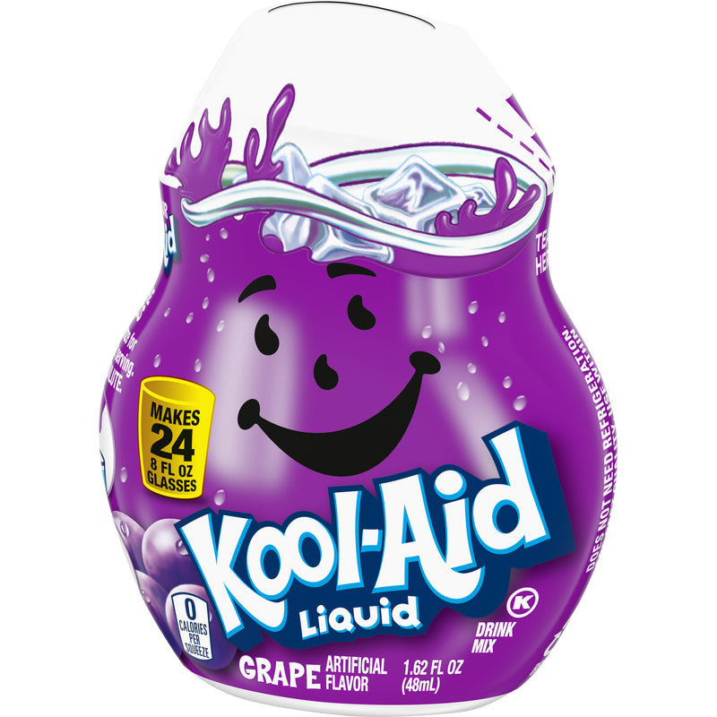 Kool-Aid Grape Liquid Drink Mix, Caffeine Free, 1.62 fl oz Bottle (Pack-4) - Trustables