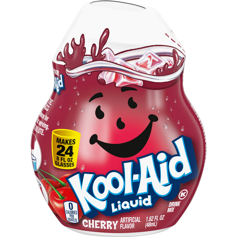 Kool-Aid Cherry Liquid Drink Mix, Caffeine Free, 1.62 fl oz Bottle (Pack-4) - Trustables