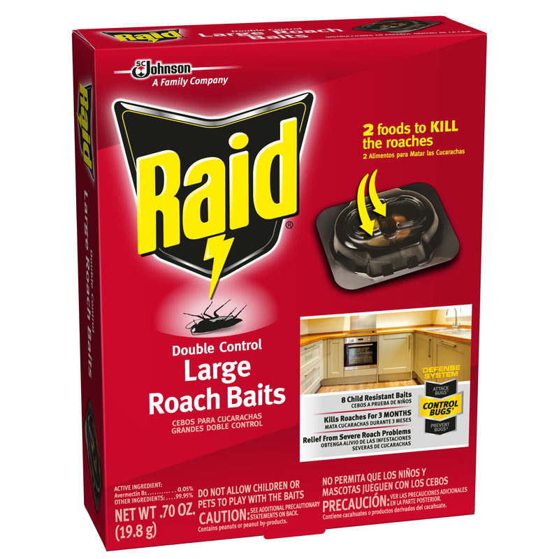 Raid Double Control Large Roach Baits (8 Ct) - Trustables