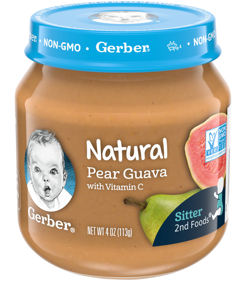 Gerber Natural 2nd Foods Baby Food, Pear Guava, 4 OZ - Trustables