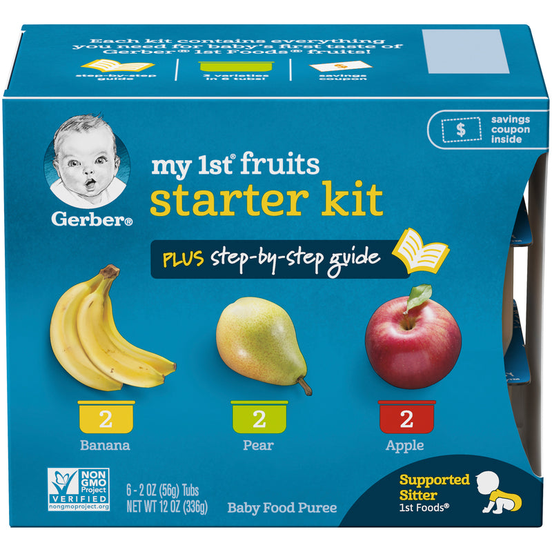 Gerber My 1st Fruits Starter Kit Banana, Pear & Apple, 12 OZ