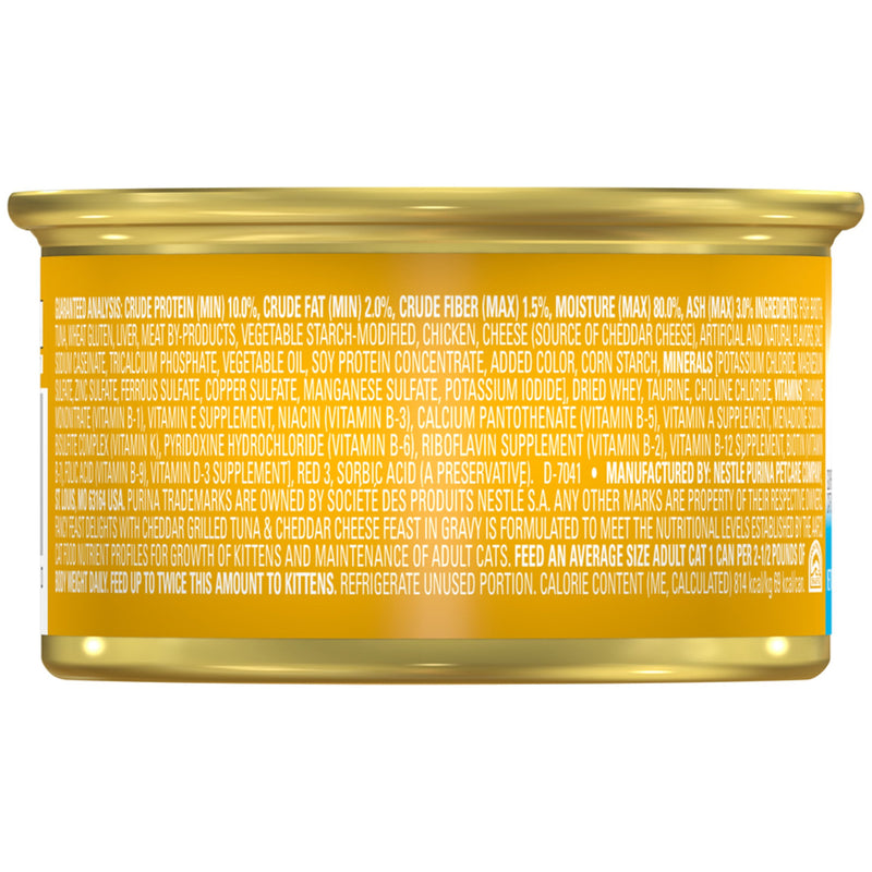 Purina Fancy Feast Delights With Cheddar Grilled Tuna & Cheddar Cheese Feast in Gravy Wet Cat Food, 3 OZ - Trustables