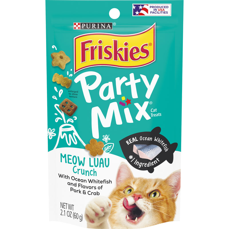 Friskies Party Mix Meow Luau Crunch Adult Cat Treats, 2.1 OZ - Trustables