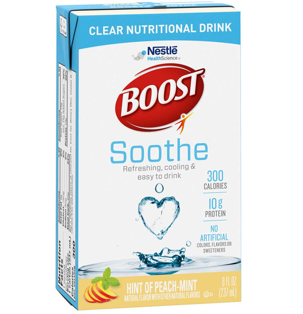 Boost Soothe Clear Nutritional Drink, Hint of Peach-Mint, 8 OZ - Trustables