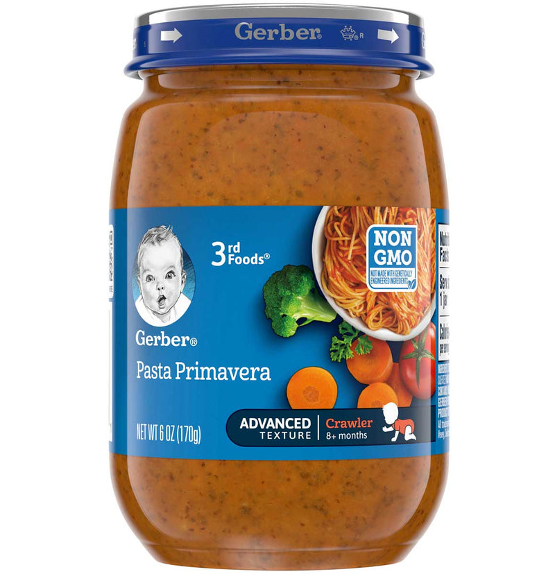 Gerber 3rd Foods Baby Food Jars, Primavera Pasta, 6 OZ - Trustables