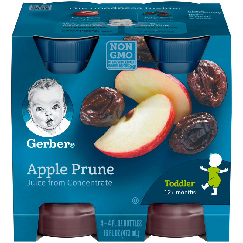 Gerber Juice, Apple Prune, 4-CT, 16 OZ - Trustables