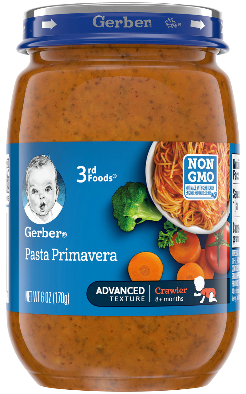 Gerber 3rd Foods Baby Food Jars, Primavera Pasta, 6 OZ - Trustables