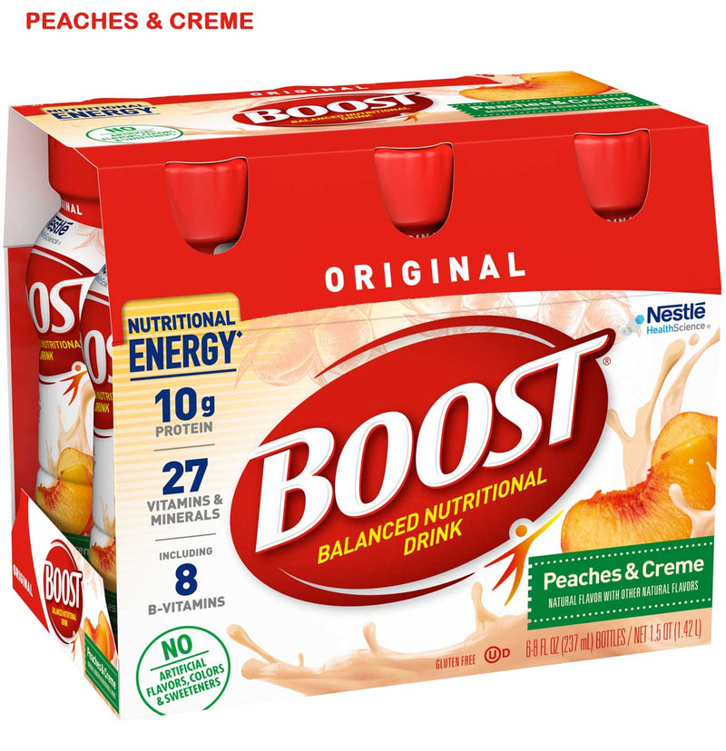 Boost Original Nutritional Drink Variety Pack, 1 Chocolate, 1 Vanilla, 1 Strawberry, 1 Peaches N Creme, 4 CT - Trustables