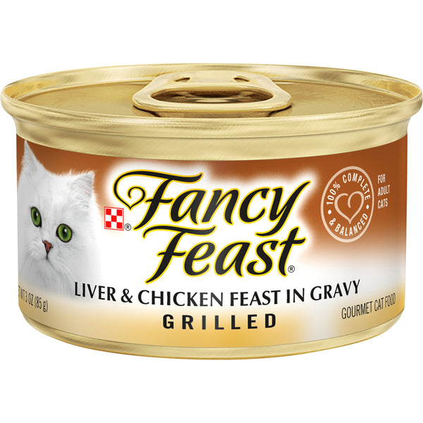 Purina Fancy Feast Grilled Liver & Chicken Feast in Gravy Adult Wet Cat Food, 3 OZ - Trustables
