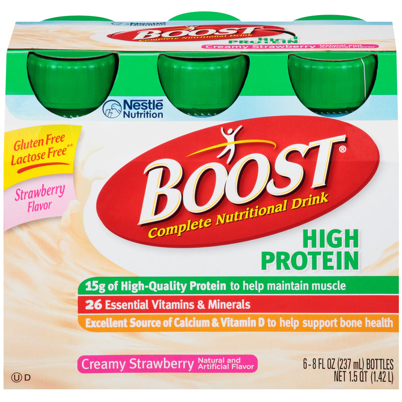 Boost High Protein Complete Nutritional Drink, Creamy Strawberry, 8 oz, 6-CT - Trustables