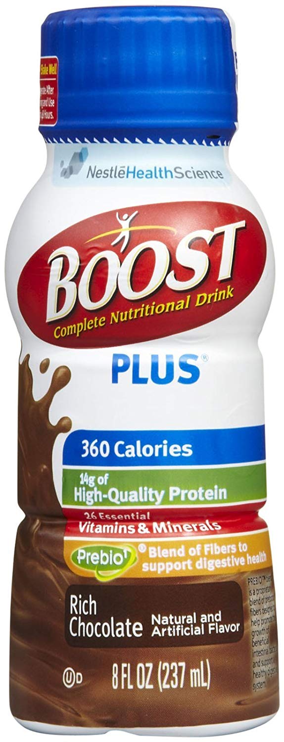 Boost Plus Complete Nutritional Drink, Chocolate Sensation, 8 oz, 6 CT - Trustables