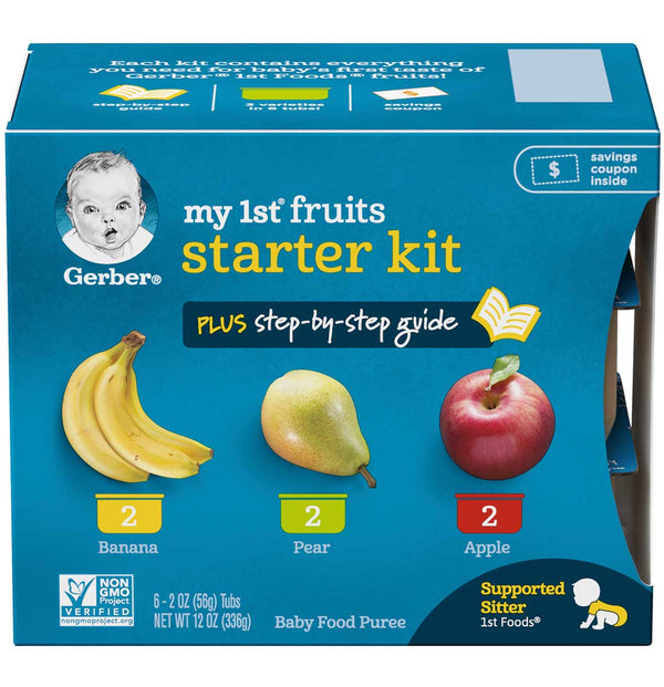 Gerber My 1st Fruits Starter Kit Banana, Pear & Apple, 12 OZ