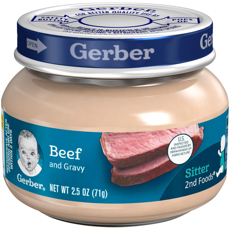 Gerber 2nd Foods Jar, Beef and Beef Gravy, 2.5 OZ - Trustables