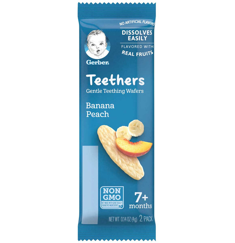Gerber Teethers Gentle Teething Wafers, Banana Peach, 1.7 OZ - Trustables