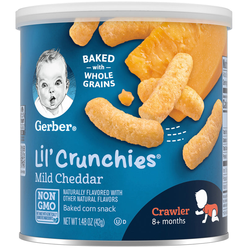 Gerber Lil' Crunchies Variety Pack, 2 Cheddar, 2 Tomato, 2 Apple & Sweet Potato, 6 CT - Trustables