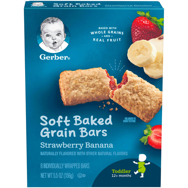 Gerber Fruit & Cereal Bars, Strawberry Banana, 5.5 OZ - Trustables