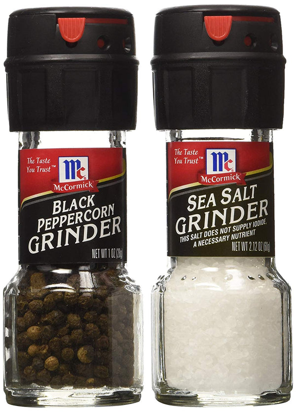 McCormick Sea Salt Grinder and Black Pepper Grinder Variety Pack, 2 CT - Trustables