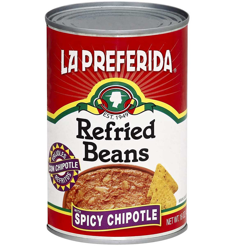 La Preferida Refried Beans, Spicy Chipotle , 16 OZ - Trustables