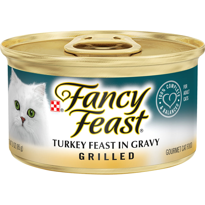Purina Fancy Feast Grilled Turkey Feast in Gravy Adult Wet Cat Food, 3 OZ - Trustables