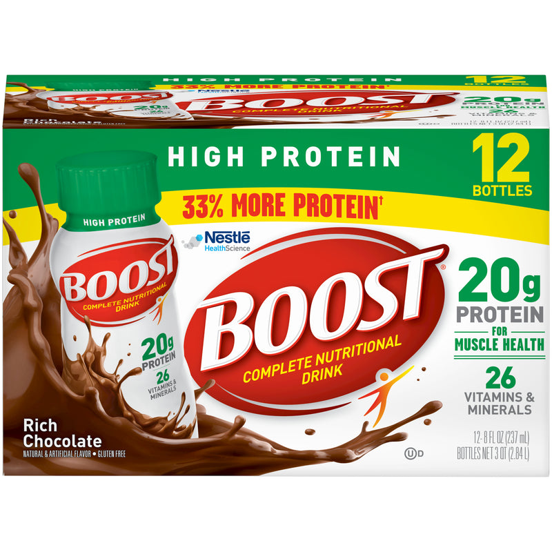 Boost High Protein Complete Nutritional Drink, Rich Chocolate, 8 oz, 12-CT - Trustables