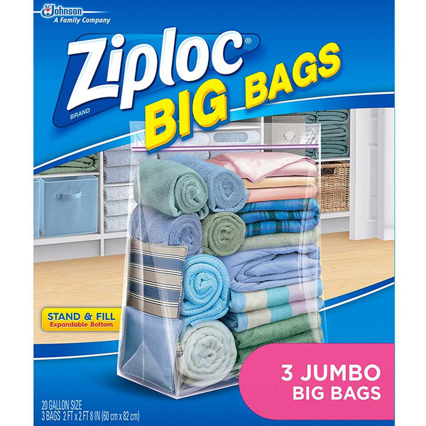 Ziploc Jumbo Big Bags Cloth and Blanket Storage Bags, 3 CT