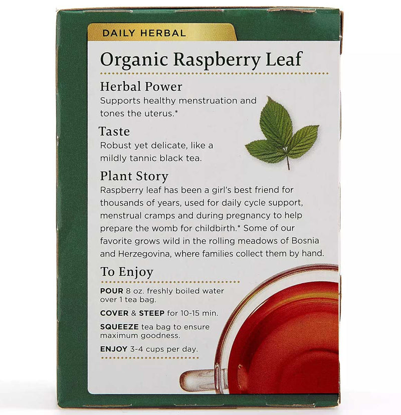 Traditional Medicinals Organic Raspberry Leaf Herbal Tea, 16 Tea Bags - Trustables