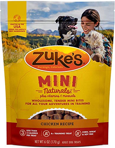 Zuke’s Mini Naturals Adult Dog Training Treats, Chicken Recipe with Vitamins & Minerals, Wholesome & Tender Mini Bites Training Treats, 6 Ounce - Trustables