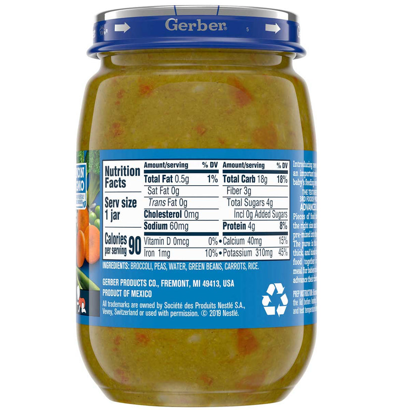 Gerber 3rd Foods Baby Food Jars, Garden Vegetable Rice, 6 OZ - Trustables