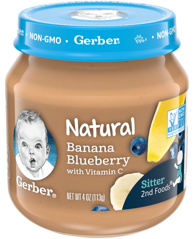 Gerber 2nd Foods, Natural Banana Blueberry, 4 OZ - Trustables