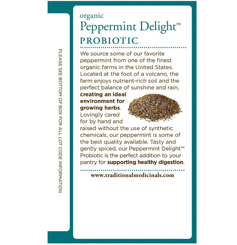 Traditional Medicinals Organic Peppermint Delight Probiotic Tea, 16 Tea Bags - Trustables