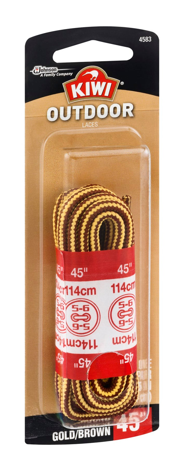 KIWI 45"Outdoor Round Brown/Gold Replacement Shoe & Boot Laces , 1 PR - Trustables