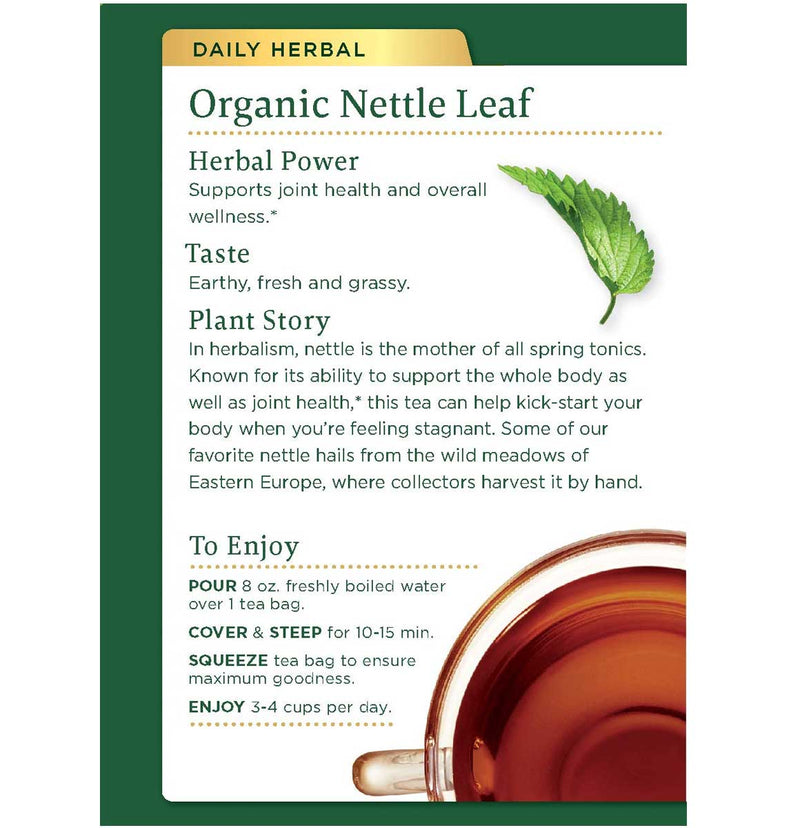 Traditional Medicinals Organic Nettle Herbal Leaf Tea, 16 Tea Bags - Trustables