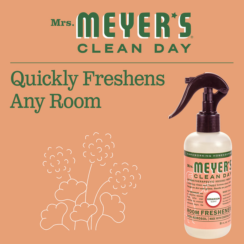 Mrs. Meyer's Clean Day Room Freshener Spray Bottle, Geranium Scent, 8 fl oz - Trustables