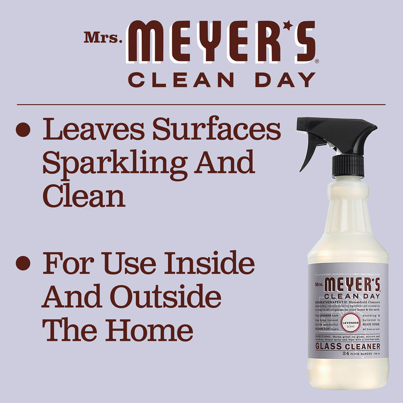 Mrs. Meyer's Clean Day Glass Cleaner Bottle, Lavender Scent, 24 fl oz - Trustables