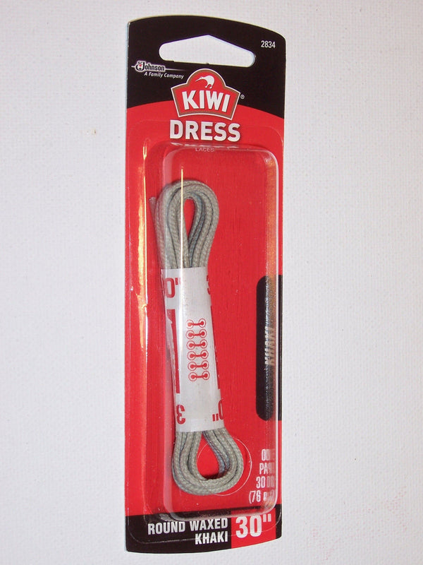 KIWI Khaki Dress Round Waxed 30" Shoelaces, 1 PR - Trustables