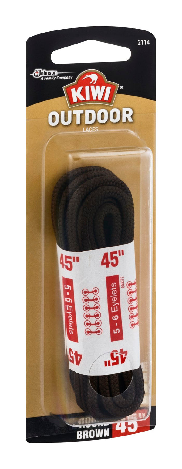 KIWI Outdoor Round Laces Brown 45", PAIR - Trustables