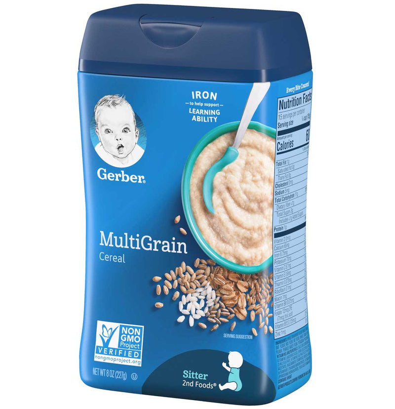 Gerber Baby Cereal, 2nd Foods, Non-GMO Multigrain, 8 OZ - Trustables